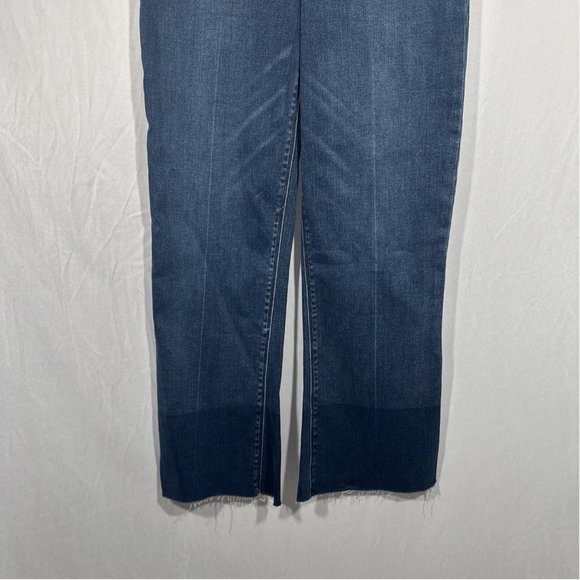 NWT $128 Spanx [ Small ] Cropped‎ Flare Fray Hem Jeans in Blue Medium Wash - Picture 7 of 14